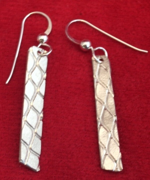 Rolled grid earrings